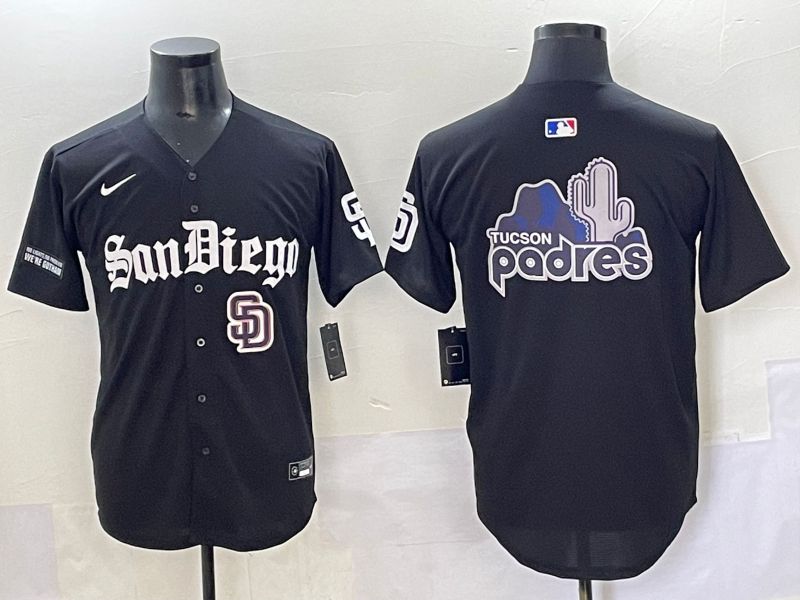 Men 2025 San Diego Padres Blank Black Five generations Joint Name Nike MLB Jersey style 22->san diego padres->MLB Jersey